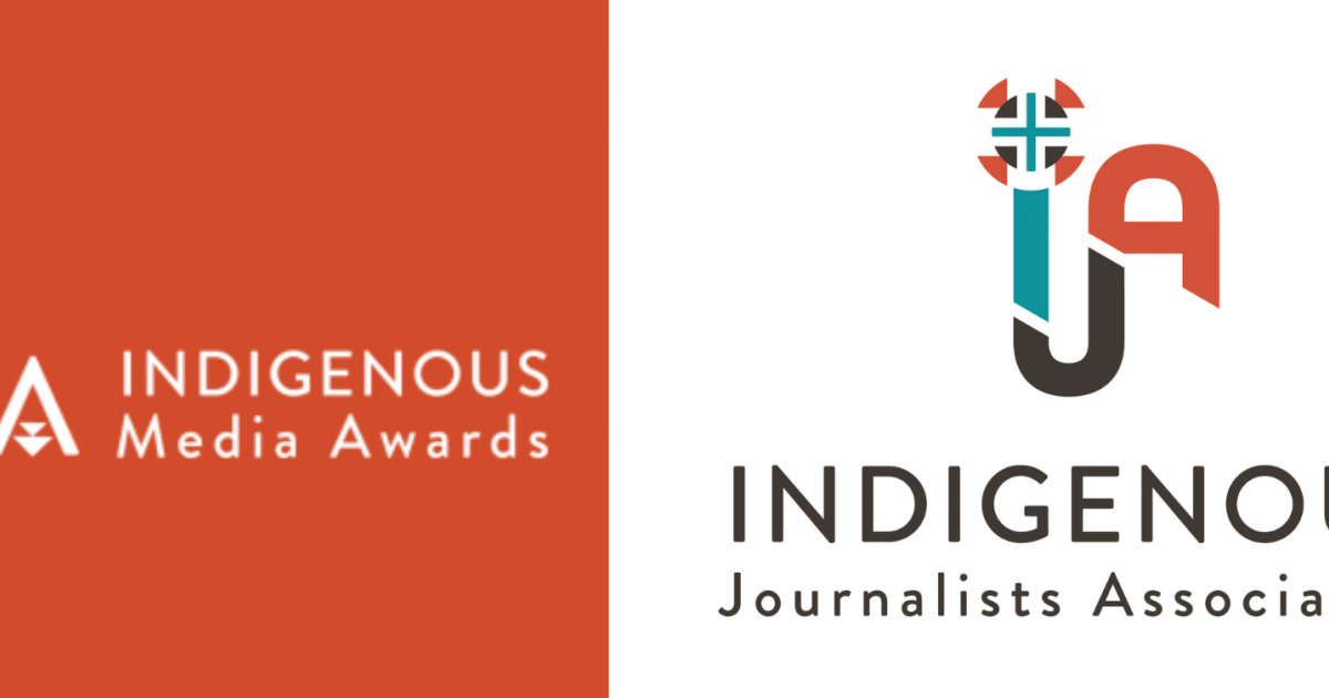 Indigenous Journalists Association awards graphic celebrating Koahnic Broadcast Corporation's three wins in the 2026 Indigenous Media Awards.
